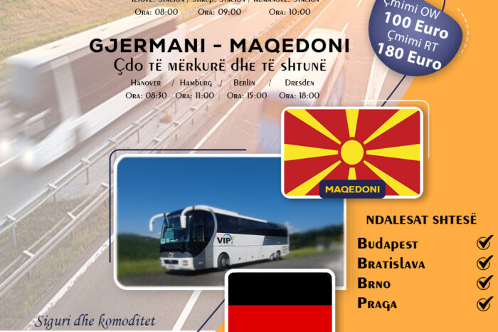 Linjë e rregullt: Maqedoni – Gjermani – Maqedoni